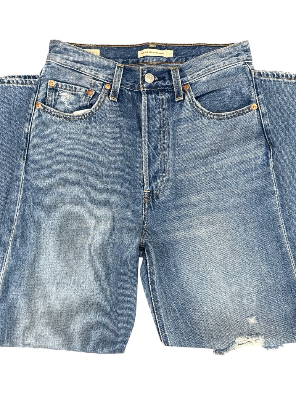 NWOT Levi's Women's Ribcage Straight Ankle Buttonfly Blue Jeans Size 27